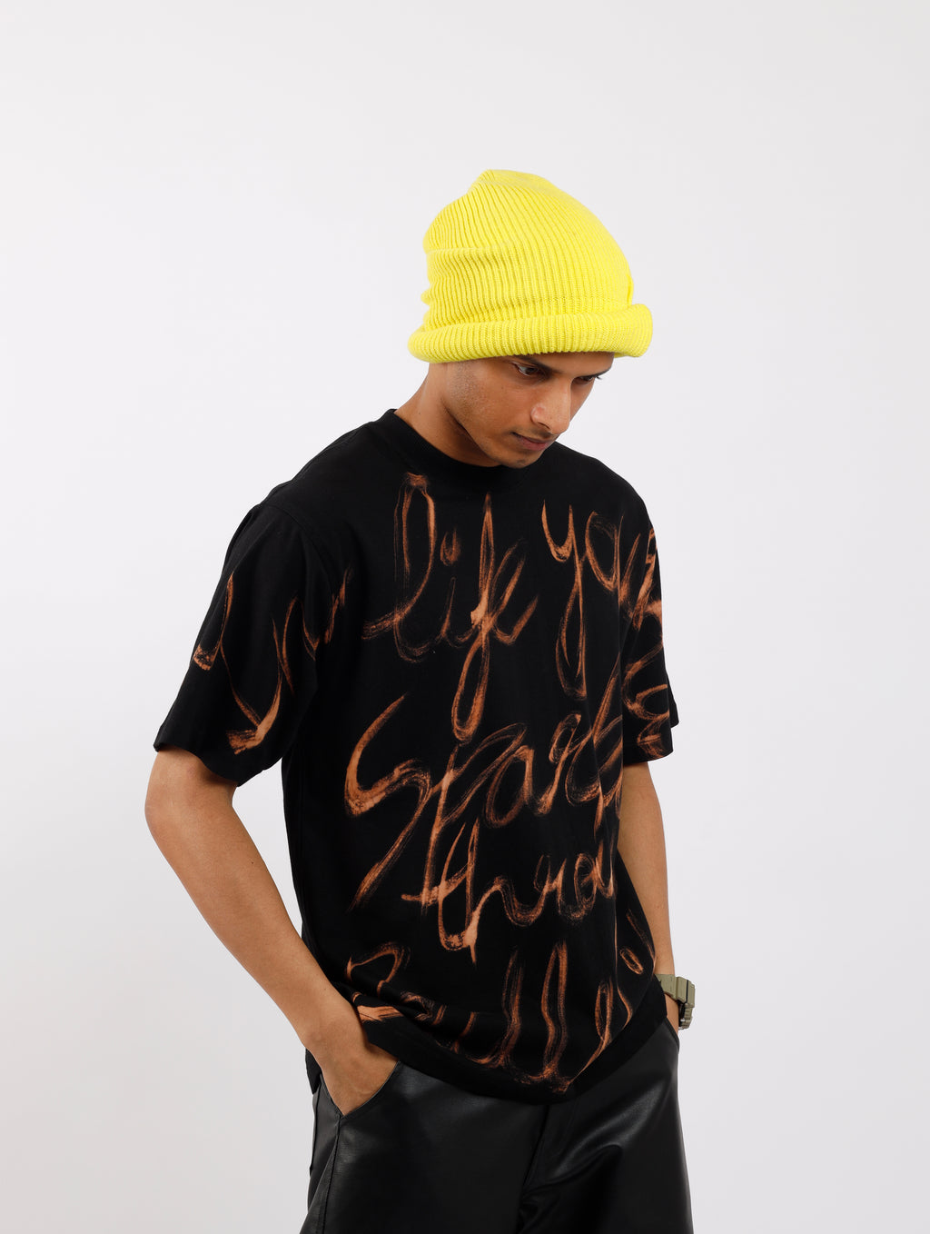 Black Signature Bleached T-shirt