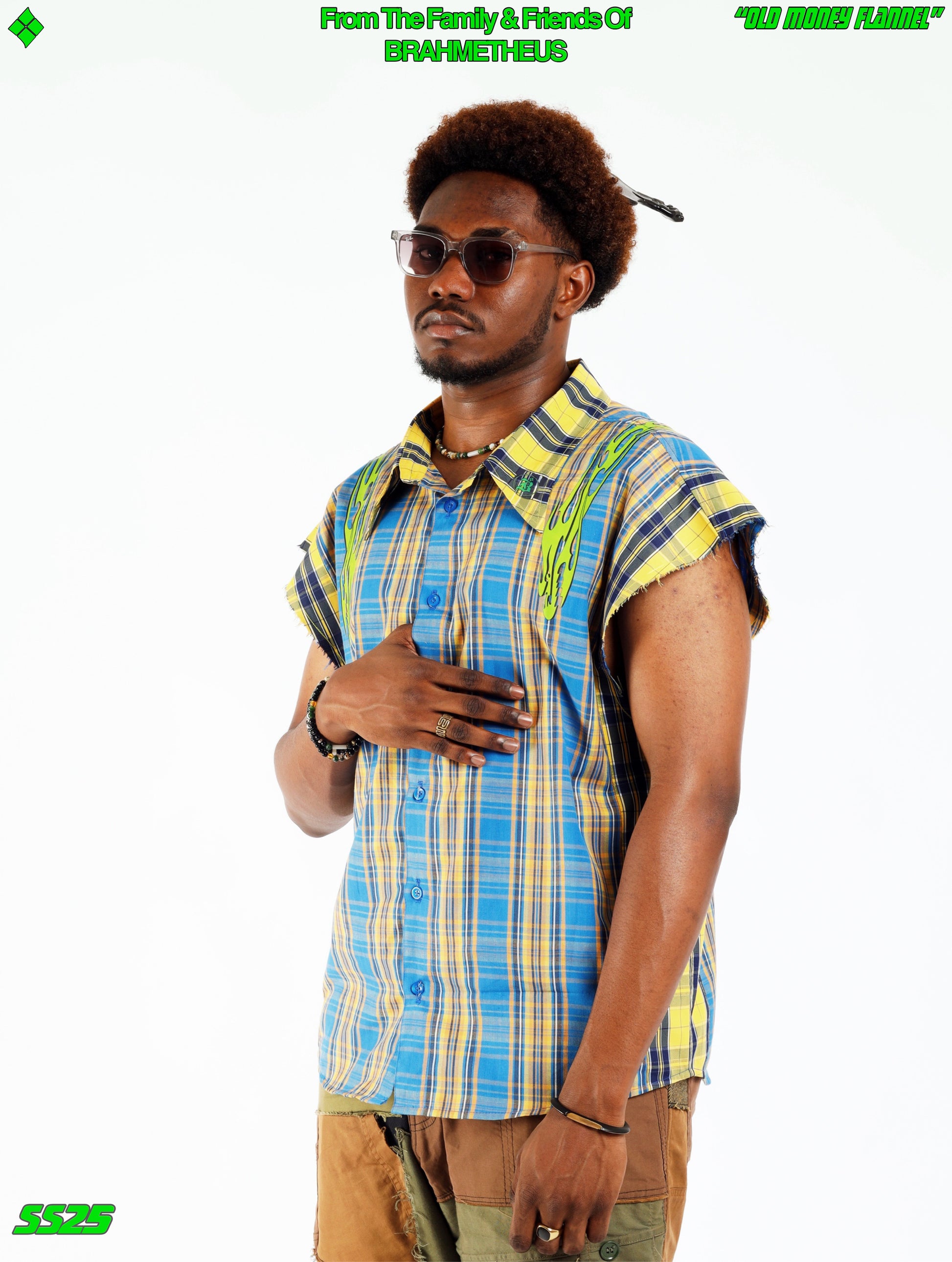 New Money Flannel Sleeveless Shirt